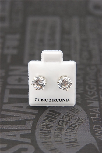 PUSH BACK STUD EARRING ( CLEAR ROUND ) / EA 011 S