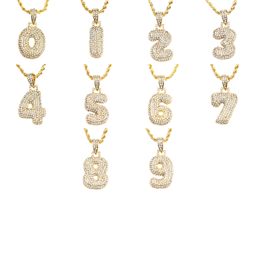BUBBLE NUMBER PENDANT AND CHAIN SET / HH 104-1