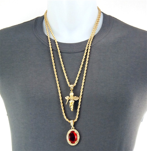 DOUBLE PENDANT AND CHAIN SET / MHC 10